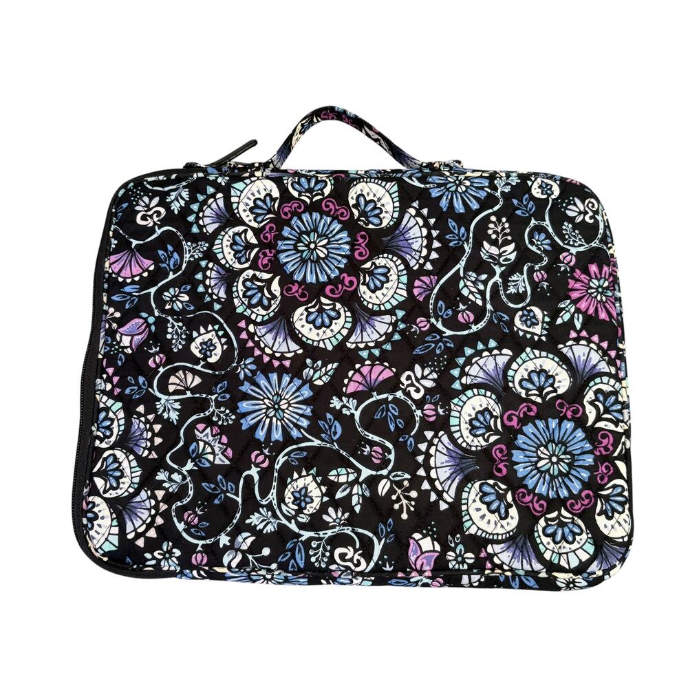 Vera Bradley Laptop Sleeve Case Flower Doyly Design‎ Side Zip Padded 14x11